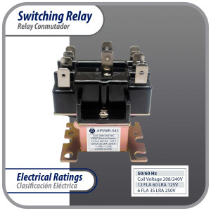 Appli Parts APSWR-342 90-342, 208-240 VAC Coil, General Purpose Switching Relay,DPDT, for HVAC applications and other general electrical installations Replaces APSR-342 Appli Parts APSWR-342 90-342, 208-240 VAC Coil, General Purpose Switching Relay,DPDT, for HVAC applications and other general electrical installations Replaces APSR-342