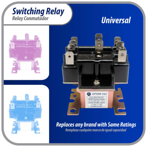 Appli Parts APSWR-342 90-342, 208-240 VAC Coil, General Purpose Switching Relay,DPDT, for HVAC applications and other general electrical installations Replaces APSR-342 Appli Parts APSWR-342 90-342, 208-240 VAC Coil, General Purpose Switching Relay,DPDT, for HVAC applications and other general electrical installations Replaces APSR-342