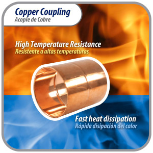 Appli Parts AP-A258 2-5/8 in Wrot Copper Coupling fitting CxC Sweat connections for refrigeration, air conditioning and plumbing applications ACR and Type L copper pipe  Appli Parts AP-A258 2-5/8 in Wrot Copper Coupling fitting CxC Sweat connections for refrigeration, air conditioning and plumbing applications ACR and Type L copper pipe