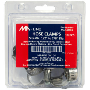 MA-Line MA-5406BX Abrazadera 1/2pulg a 7/8pulg Diametro. Numero 06. Combo Hex (10 x Bolsa) MA-Line MA-5406BX Abrazadera 1/2pulg a 7/8pulg Diametro. Numero 06. Combo Hex (10 x Bolsa)