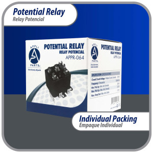Appli Parts APPR-064 Potential Relay 064, Coil Voltage 395 V, Min Pick up 260 V, Max Pick up 275 V, Max Drop Out 120 V, 50/60 Hz Universal replacement for HVAC and Refrigeration units Appli Parts APPR-064 Potential Relay 064, Coil Voltage 395 V, Min Pick up 260 V, Max Pick up 275 V, Max Drop Out 120 V, 50/60 Hz Universal replacement for HVAC and Refrigeration units