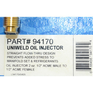 Uniweld Refillable Oil/Dye Injector With 1/2in Acme Fittings 94170
