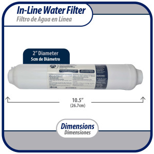 Appli Parts APWF-100 Filtro de Agua en Linea con conexion de 1/4 de pulg (Conectores no incluidos) vida util de 2500 galones o de 6 a 12 meses, para presiones entre 30 y 125 PSI Appli Parts APWF-100 Filtro de Agua en Linea con conexion de 1/4 de pulg (Conectores no incluidos) vida util de 2500 galones o de 6 a 12 meses, para presiones entre 30 y 125 PSI