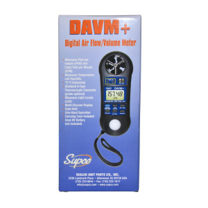 Supco DAVM+ Digital Air Flow Meter, Vane Anemometer, Thermometer, Hygrometer, Light Meter Supco DAVM+ Digital Air Flow Meter, Vane Anemometer, Thermometer, Hygrometer, Light Meter