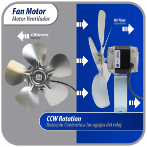 Appli Parts APFM-252E 25W Condenser and Evaporator Fan Motor 220V 60Hz 1.0A, Includes 12in Aluminum Fan Blade and Mounting Base, Universal Replacement for Commercial Refrigeration Units Appli Parts APFM-252E 25W Condenser and Evaporator Fan Motor 220V 60Hz 1.0A, Includes 12in Aluminum Fan Blade and Mounting Base, Universal Replacement for Commercial Refrigeration Units
