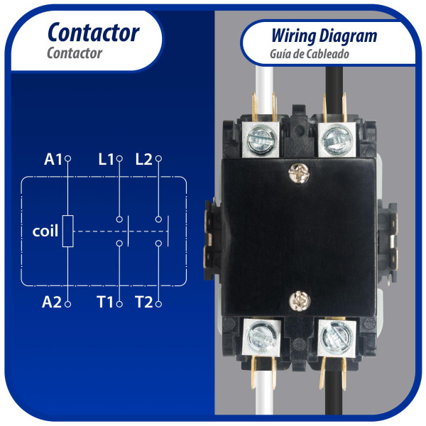 Appli Parts APAC-22024 Contactor 2 Polos 20A 24V Bobina Repuesto para Compresores de CA y Aplicaciones Electricas Certificacion UL E476929 de Trabajo Pesado Appli Parts APAC-22024 Contactor 2 Polos 20A 24V Bobina Repuesto para Compresores de CA y Aplicaciones Electricas Certificacion UL E476929 de Trabajo Pesado