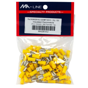 MA-Line MA02619-2 Conector Rapido Acampanado con Aislamiento de Vinilo Hembra 12-10, 250 TAB. Bolsa de 100 MA-Line MA02619-2 Conector Rapido Acampanado con Aislamiento de Vinilo Hembra 12-10, 250 TAB. Bolsa de 100