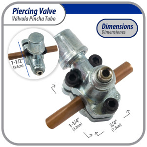 Appli Parts APT-PV110 1/4, 5/16, 3/8 in Bullet Piercing Valve kit with tube size adapters and o ring seal for small refrigeration systems with 1/4 in SAE Service Port Appli Parts APT-PV110 1/4, 5/16, 3/8 in Bullet Piercing Valve kit with tube size adapters and o ring seal for small refrigeration systems with 1/4 in SAE Service Port