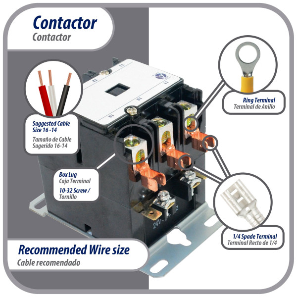 Appli Parts APAC-330240 Contactor 3 Polos 30A 240V Bobina Repuesto para Compresores de CA y Aplicaciones Electricas Certificacion UL E476929 de Trabajo Pesado Appli Parts APAC-330240 Contactor 3 Polos 30A 240V Bobina Repuesto para Compresores de CA y Aplicaciones Electricas Certificacion UL E476929 de Trabajo Pesado