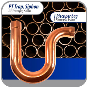 Appli Parts AP-PT158 1-5/8 in Wrot Copper Suction P-Trap ODF CxC connections for refrigeration, air conditioning and plumbing applications ACR and Type L copper pipe Appli Parts AP-PT158 1-5/8 in Wrot Copper Suction P-Trap ODF CxC connections for refrigeration, air conditioning and plumbing applications ACR and Type L copper pipe