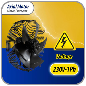 Appli Parts AXF-550-1 21-5/8 in Axial Fan Motor Guard Mounted Fan Blade 220V, 1 Ph, 50-60 Hz, 725W, 1400 rpm, Universal replacement for Cold Room Evaporators, Condensing Units, Work Temp -22F to 140F