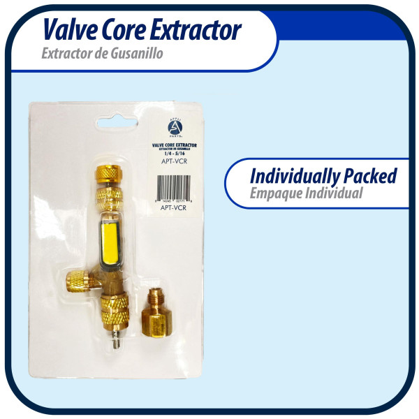 Appli Parts APT-VCR Valve Core Remover Tool with 1/4 to 5/16 in port adaptor Appli Parts APT-VCR Valve Core Remover Tool with 1/4 to 5/16 in port adaptor