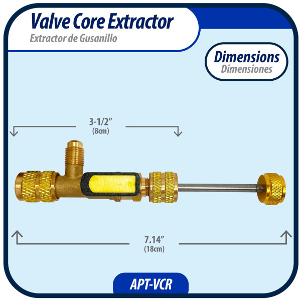 Appli Parts APT-VCR Valve Core Remover Tool with 1/4 to 5/16 in port adaptor Appli Parts APT-VCR Valve Core Remover Tool with 1/4 to 5/16 in port adaptor