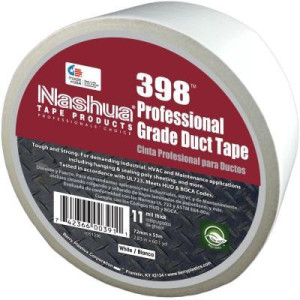 Duct Tape 2in x 60yds (48mm x 55m) Nashua 398 White 11 Mil (UL) 1086185 Duct Tape 2in x 60yds (48mm x 55m) Nashua 398 White 11 Mil (UL) 1086185