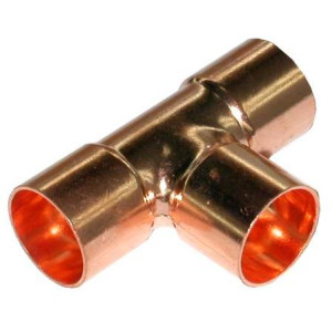 Appli Parts AP-RT118078 Reductor Tee de Cobre 1-1/8x7/8x1-1/8 pulg Conexiones CxCxC soldadas para aplicaciones de refrigeracion, aire acondicionado y plomeria Tuberia de Cobre ACR y Tipo L