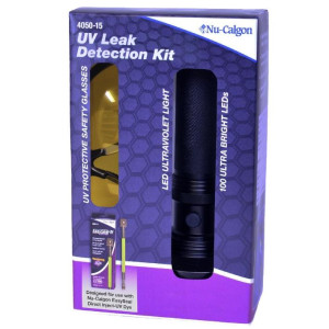 Nu-Calgon 4050-15 Kit de Deteccion de Fugas con Lampara UV y Gafas Nu-Calgon 4050-15 Kit de Deteccion de Fugas con Lampara UV y Gafas