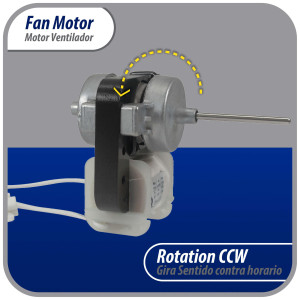 Appli Parts APFM-6122 8 W Fan Motor, 110 V, 50/60 Hz, 0.15 A, 3000 rpm, CCW rotation, Universal Evaporator Fan Motor replacement for original part numbers DAI6122 and others Appli Parts APFM-6122 8 W Fan Motor, 110 V, 50/60 Hz, 0.15 A, 3000 rpm, CCW rotation, Universal Evaporator Fan Motor replacement for original part numbers DAI6122 and others