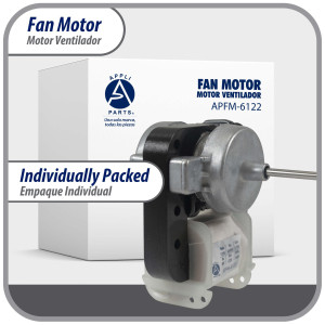 Appli Parts APFM-6122 8 W Fan Motor, 110 V, 50/60 Hz, 0.15 A, 3000 rpm, CCW rotation, Universal Evaporator Fan Motor replacement for original part numbers DAI6122 and others Appli Parts APFM-6122 8 W Fan Motor, 110 V, 50/60 Hz, 0.15 A, 3000 rpm, CCW rotation, Universal Evaporator Fan Motor replacement for original part numbers DAI6122 and others