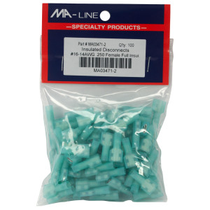 MA-Line MA03471-2 Quick Disconnect Fully Insulated Female 16-14F, 250 TAB. Bag of 100ea MA-Line MA03471-2 Quick Disconnect Fully Insulated Female 16-14F, 250 TAB. Bag of 100ea