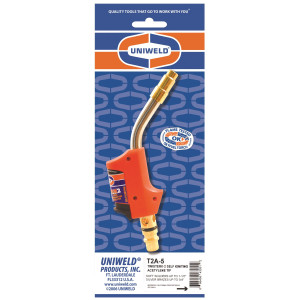 Uniweld T2A-5 Acetylene Twister 2 Tip solders copper 3/4 to 1-1/2in Brazes 1/4 to 3/4in 43051 Uniweld T2A-5 Acetylene Twister 2 Tip solders copper 3/4 to 1-1/2in Brazes 1/4 to 3/4in 43051