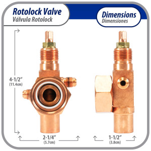 Appli Parts APRV-VA09 Rotolock Valve V09 1-1/4 in x 5/8 in ODF solder connection Universal replacement valve will work for refrigeration and air conditioning systems Appli Parts APRV-VA09 Rotolock Valve V09 1-1/4 in x 5/8 in ODF solder connection Universal replacement valve will work for refrigeration and air conditioning systems