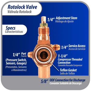 Appli Parts APRV-VA09 Rotolock Valve V09 1-1/4 in x 5/8 in ODF solder connection Universal replacement valve will work for refrigeration and air conditioning systems Appli Parts APRV-VA09 Rotolock Valve V09 1-1/4 in x 5/8 in ODF solder connection Universal replacement valve will work for refrigeration and air conditioning systems