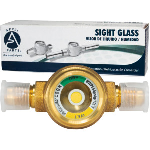 Appli Parts APSG-14A 1/4 in Sight Glass and liquid moisture indicator Flare connections with Solid Body for HVAC/R installations suitable for CFC HCFC HFC refrigerants Appli Parts APSG-14A 1/4 in Sight Glass and liquid moisture indicator Flare connections with Solid Body for HVAC/R installations suitable for CFC HCFC HFC refrigerants
