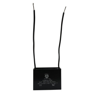 Appli Parts Fan Capacitor 6 mfd (microfarads) uf 250 VAC with 2 Wire Terminal Connections compatible with any brand with same capacitance 1-7/8in Width 3/4in Depth 1-3/8in Height CAP-6-250-2C Appli Parts Fan Capacitor 6 mfd (microfarads) uf 250 VAC with 2 Wire Terminal Connections compatible with any brand with same capacitance 1-7/8in Width 3/4in Depth 1-3/8in Height CAP-6-250-2C