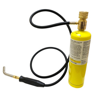 Appli Parts APHT-3W single burner hand torch with 5 ft hose and handle for soldering welding and brazing with map or propane fuel for HVAC and Plumbing  Appli Parts APHT-3W single burner hand torch with 5 ft hose and handle for soldering welding and brazing with map or propane fuel for HVAC and Plumbing