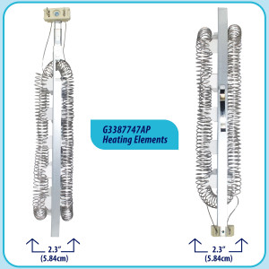 3387747 Appli Parts dryer Heating Element part number 3387747AP 5200 W replaces original parts from other brands electric dryers 3387747 Appli Parts dryer Heating Element part number 3387747AP 5200 W replaces original parts from other brands electric dryers