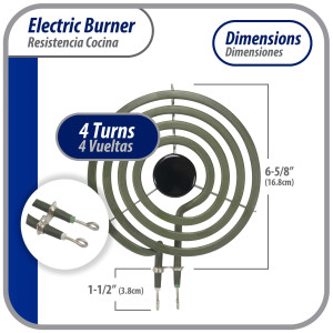 Appli Parts MP15YA Resistencia Cocina Estufa 4 Vueltas, 6 in, 1500 W, 240 V Compatible con General Electric Whirlpool 660532, WP660532, WB30T10073, SU205, 660532, TS4W6215, 404080, 5303310283