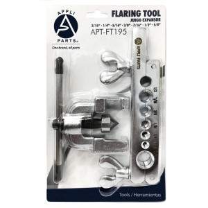 Appli Parts APT-FT195 Juego Expansor Flare para tubos blandos de 3/16, 1/4, 5/16, 3/8, 7/16, 1/2 y 5/8 de pulg, contiene 2 piezas Appli Parts APT-FT195 Juego Expansor Flare para tubos blandos de 3/16, 1/4, 5/16, 3/8, 7/16, 1/2 y 5/8 de pulg, contiene 2 piezas