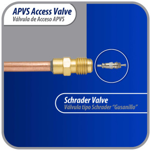 Appli Parts APVS-14142 1/4 in SAE Access Schrader Valve x 1/4 ODF x 2 in Copper Stem with Valve Core and Cap with gasket and core remover for AC and refrigeration systems  Appli Parts APVS-14142 1/4 in SAE Access Schrader Valve x 1/4 ODF x 2 in Copper Stem with Valve Core and Cap with gasket and core remover for AC and refrigeration systems