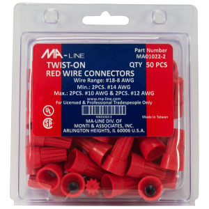 MA-Line MA01022-2 Terminal de Rosca Rojo para Cables desde AWG 8 hasta 18. Bolsa de 50 MA-Line MA01022-2 Terminal de Rosca Rojo para Cables desde AWG 8 hasta 18. Bolsa de 50