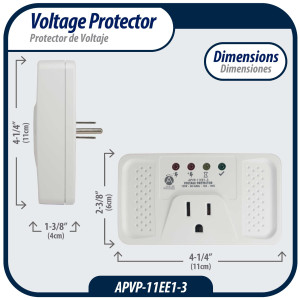Appli Parts APVP-11EE1-3 120 V Voltage Surge Protector for Refrigerators, 50/60 Hz, 12 A, 140 joules, regulator with time delay works with all electronic appliance brands  Appli Parts APVP-11EE1-3 120 V Voltage Surge Protector for Refrigerators, 50/60 Hz, 12 A, 140 joules, regulator with time delay works with all electronic appliance brands