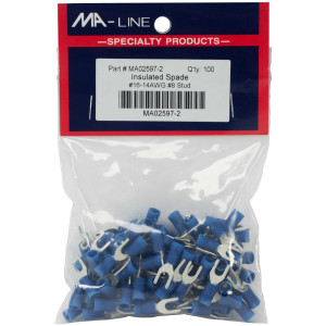 MA-Line MA02597-2 Terminal Acampanado con Aislamiento de Vinilo 16-14, 8 Stud. Bolsa de 100 MA-Line MA02597-2 Terminal Acampanado con Aislamiento de Vinilo 16-14, 8 Stud. Bolsa de 100