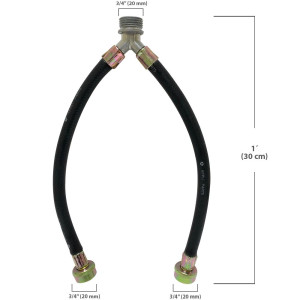 Appli Parts APIH-1234Y 1 ft Y Mixer Washing Machine Inlet Hose with Gasket 3/4 Male x 3/4 Female Fitting, Straight Connectors Appli Parts APIH-1234Y 1 ft Y Mixer Washing Machine Inlet Hose with Gasket 3/4 Male x 3/4 Female Fitting, Straight Connectors