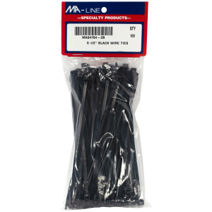 MA-Line MA04704-2B Wire Tie Black 5.5in long Bundle Diameter 1/16 to 1-3/4 in. Bag of 100ea MA-Line MA04704-2B Wire Tie Black 5.5in long Bundle Diameter 1/16 to 1-3/4 in. Bag of 100ea