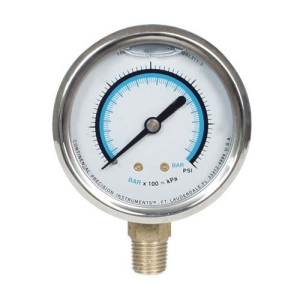 Liquid Filled Gauge (Glycerine) 1/4" Npt Mount 0-1000psi (0-70 Bar) Uniweld Gsl319-3