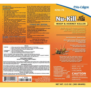 Nu-Calgon 4292-75 Kill Max Strike Wasp. Mata instantaneamente y efectivamente avispas, avispones, Yellow Jackets y escorpiones Nu-Calgon 4292-75 Kill Max Strike Wasp. Mata instantaneamente y efectivamente avispas, avispones, Yellow Jackets y escorpiones