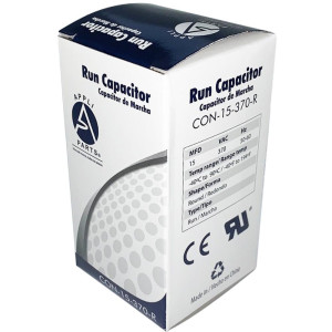 Appli Parts Run Capacitor for ac 15 Mfd uF (microfarads) 370VAC CBB65 Round Universal fit for hvac and other applications in High in Wide CON-15-370-R

