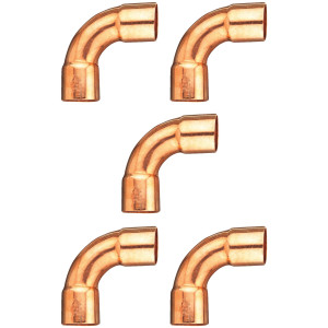 Appli Parts AP-C218LB5 2-1/8 90 Degree Elbow Long Turn Copper pipe fittings CxC Sweat connections for refrigeration, air conditioning and plumbing applications ACR and Type L copper pipe (5 x Bag)
