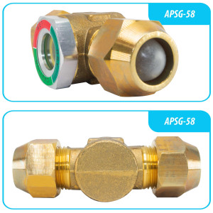 Appli Parts APSG-58 5/8 in Sight Glass and liquid moisture indicator Flare connections with take-apart Body for HVAC/R installations suitable for CFC HCFC HFC refrigerants Appli Parts APSG-58 5/8 in Sight Glass and liquid moisture indicator Flare connections with take-apart Body for HVAC/R installations suitable for CFC HCFC HFC refrigerants