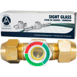 Appli Parts APSG-58 5/8 in Sight Glass and liquid moisture indicator Flare connections with take-apart Body for HVAC/R installations suitable for CFC HCFC HFC refrigerants Appli Parts APSG-58 5/8 in Sight Glass and liquid moisture indicator Flare connections with take-apart Body for HVAC/R installations suitable for CFC HCFC HFC refrigerants