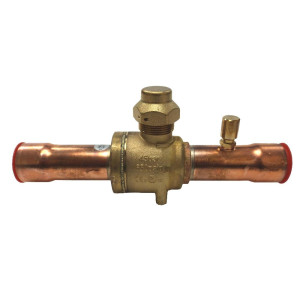 Danfoss 009L7058 1-5/8in Shut Off Ball Valve ODF GBC 42s Multiple Refrigerant MWP 650psi WT -40F to 300F with 1/4in SAE Schrader Valve Bi-Flow
