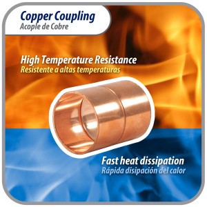 Appli Parts AP-A078 7/8 in Wrot Copper Coupling fitting CxC Sweat connections for refrigeration, air conditioning and plumbing applications ACR and Type L copper pipe  Appli Parts AP-A078 7/8 in Wrot Copper Coupling fitting CxC Sweat connections for refrigeration, air conditioning and plumbing applications ACR and Type L copper pipe