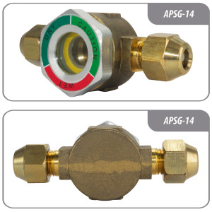 Appli Parts APSG-14 1/4 in Sight Glass and liquid moisture indicator Flare connections with take-apart Body for HVAC/R installations suitable for CFC HCFC HFC refrigerants Appli Parts APSG-14 1/4 in Sight Glass and liquid moisture indicator Flare connections with take-apart Body for HVAC/R installations suitable for CFC HCFC HFC refrigerants