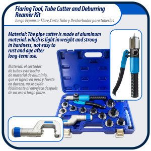 Appli Parts APT-FT300L Hydraulic Expander Swaging Tool, Tube Cutter and Deburring Tool Kit for 3/8 to 1-5/8 in Outer Diameter Tube for Copper, Aluminum and other Soft Metal Pipe Appli Parts APT-FT300L Hydraulic Expander Swaging Tool, Tube Cutter and Deburring Tool Kit for 3/8 to 1-5/8 in Outer Diameter Tube for Copper, Aluminum and other Soft Metal Pipe