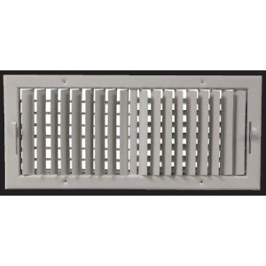 Supply Air Aluminum Grille Blind, White 12 x 06 in. Vermont SM12X06