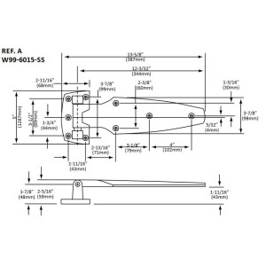 Keil W99-4100-SSLH Bisagra Izquierda de Acero Inoxidable de Montaje Empotrado Keil W99-4100-SSLH Bisagra Izquierda de Acero Inoxidable de Montaje Empotrado